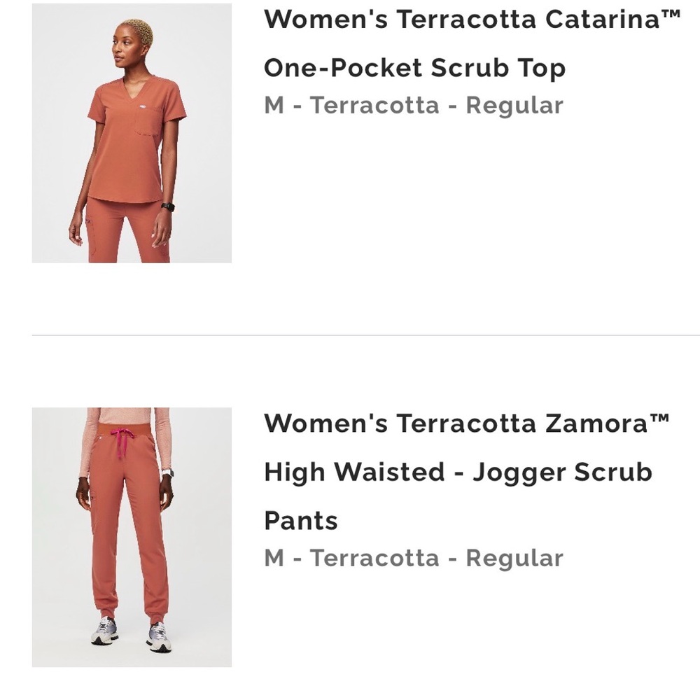 Figs Women's Terracotta Jogger Scrub Set-Women’s Medium